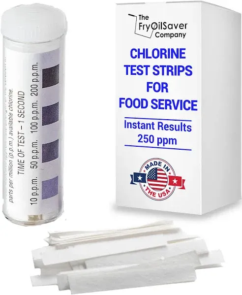 The FryOilSaver Co, Chlorine Test Strips for Restaurants and Food Service, Preci