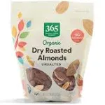 365 by Whole Foods Market, Organic Dry Roasted & Unsalted Almonds, 10 Ounce