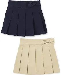 Toddler Girls Uniform Bow Pleated Skort 2-Pack - Multi