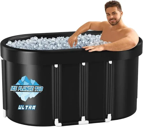 XL Large Oval Ice Bath Tub for Athletes 102 Gallons Cold Plunge Tub for Post-Exercise Recovery