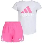 adidas Girls Graphic Tee & Gym Shorts T-shirt Set