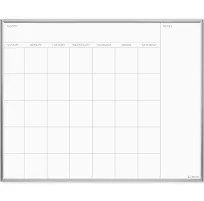 U Brands Magnetic Dry Erase Calendar Board, 20"x16", Silver Aluminum Frame, Includes Magnet and Marker