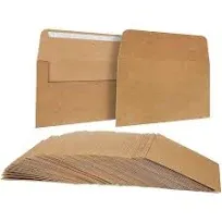 Juvale A6 Envelopes Bulk - 100-Count A6 Invitation Envelopes, Kraft Paper Envelopes for 4x6 Inch Wedding, Baby Shower, Party Invitations, Square-Flap Photo Envelopes, Brown, 4 3/4 x 6 1/2 Inches