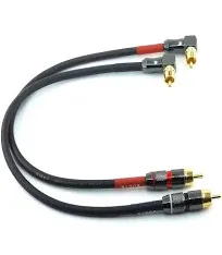 -055 90 Degree Right Angle RCA Subwoofer Cable Audio Cable RCA Male to Male A...