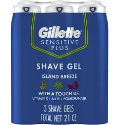 Gillette Island Breeze Shave Gel (3 x 7 oz)