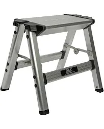 QP-FOSS Slim-Profile Easy Folding One-Step Stool - 200 lbs. Capacity