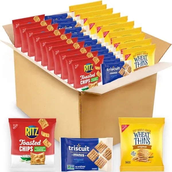 Cracker Variety Pack, RITZ Toasted Chips, Wheat Thins Whole Grain Wheat Crack...