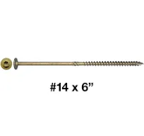 #14 x 1-1/2&#034; Construction Lag Screw Exterior Coated Torx/Star Drive Heavy Dut...