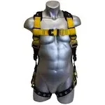 Guardian Fall Protection 37113 Full Body Harness, Black/Yellow