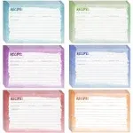 Juvale 60-Pack Recipe Cards Double Sided, Colored Recipe Index Cards for Cooking and Kitchen Organization, Restaurants, Cafes, Diners, Watercolor