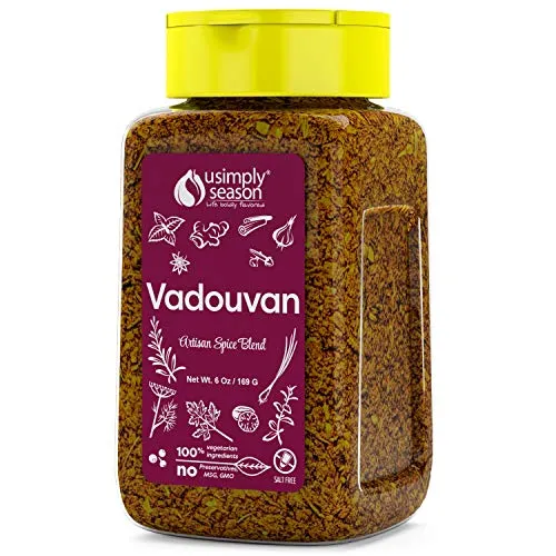 USimplySeason Vadouvan Curry (6 oz) - French Indian Fusion Seasoning Spice Blend for Meat Rubs and Soups - Vegan, Non-GMO, No Salt, Made in USA