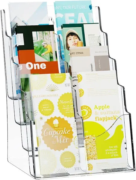 VEVOR Acrylic Brochure Holder 8.5 x 11 inch 4-Tier Clear Acrylic Literature Display Stand