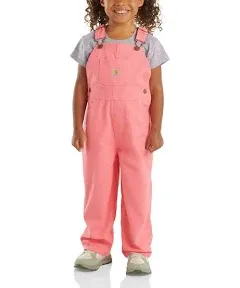 Carhartt Girl's Loose Fit Canvas Bib Overalls, Pink Lemonade, 18M - CM9712-P391-LN10-18M | Blain's Farm & Fleet