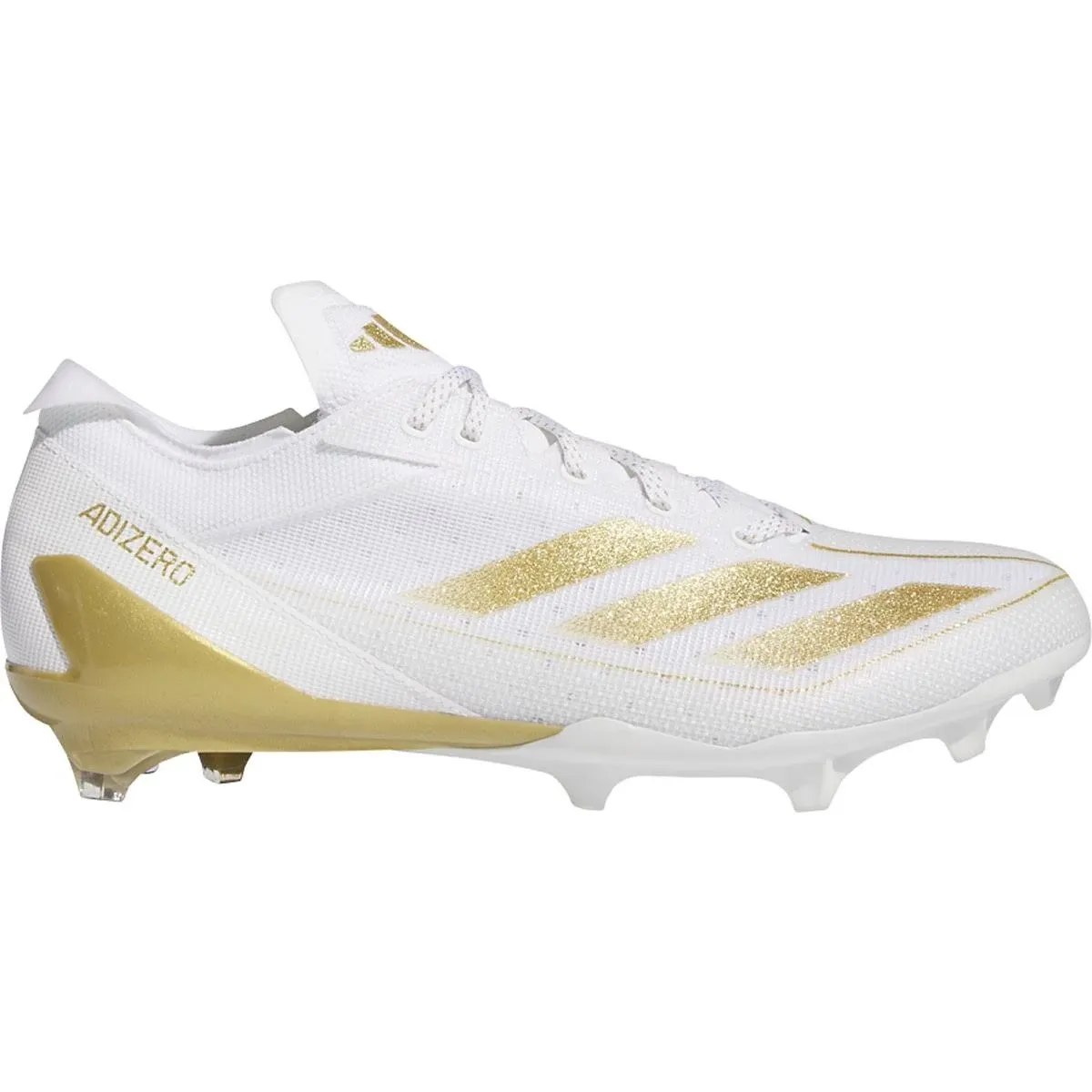 Adidas Men's Adizero Electric Football Cleats, Cloud White/Gold METALLIC/CLOUD White / 9.5