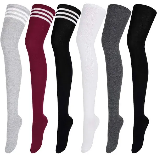 Aneco Women's Extra Long Thigh High Socks