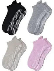 RATIVE Anti Slip Non Skid Barre Yoga Pilates Hospital Socks with Grips for Mens Womens