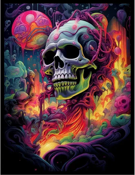 Psychedelic Skull - AI Armor MTG Sleeves - 100 ct