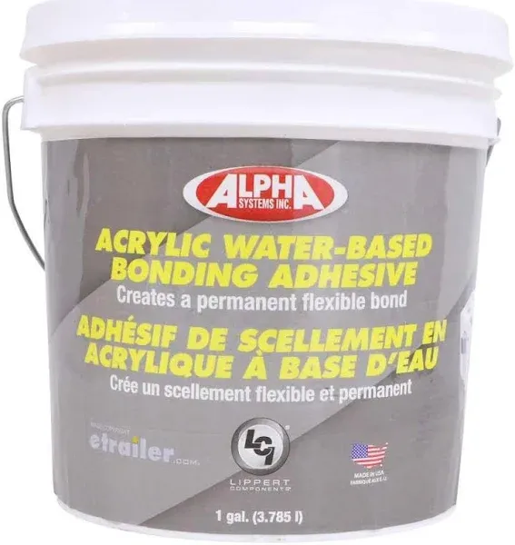 Alpha Systems 8011 Acrylic Water-Based Bonding Adhesive - 1 Gallon New