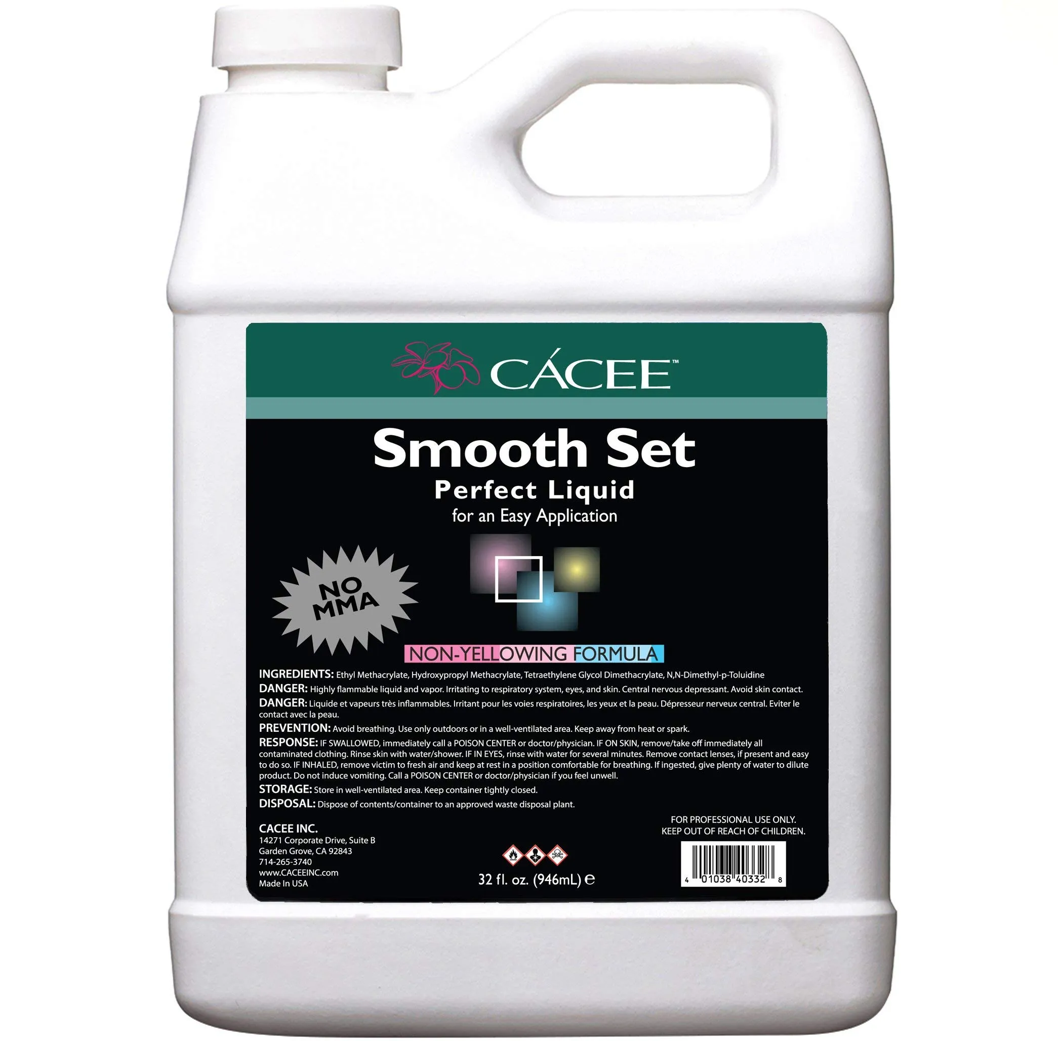 Smooth Set Perfect 32 Oz Non-Yellowing Acrylic Liquid Monomer - Monomer Acrylic 