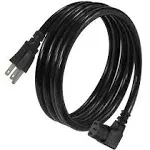 [2PACK] 3FT 90 Degree Computer Monitor Power Cord - NEMA 5-15P to Right Angle C13 Power Cord, 13A 125V, 16AWG, Black Replacement Angled Printer/TV 3 Prong AC Power Cord, PC Power Supply Cable