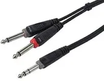 Monoprice 1/4inch TRS Male to Two 1/4inch TS Male Insert Cable