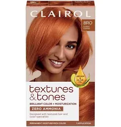 Clairol Textures & Tones Permanent Hair Dye, 8RO Sunset Copper Hair Color, Pack of 1