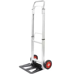 LEADALLWAY Hand Truck Aluminum Foldable Hand Cart with 6&#034; Wheels 220 lb