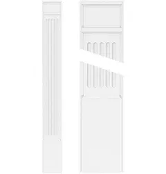 Ekena Millwork PILP06X048FL02-2 Fluted PVC Pilaster w/Decorative Capital & Base (Pair), 6"W x 48"H x 2"P, Factory Primed