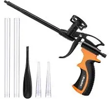 Foam Gun, Preciva Upgrade Foaming Gun, Heavy Duty Expanding PU Foam Gun Foam Filler Gun, Spray Applicator Polyurethane Caulking Gun for Filling,