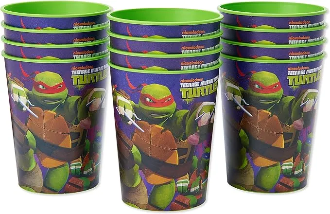 American Greetings Teenage Mutant Ninja Turtle (TMNT) Party Supplies, 16 oz. Reusable Plastic Party Cup (12-Count)