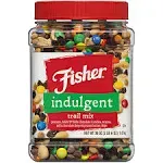 Fisher Snack Indulgent Trail Mix 38 Ounces Peanuts Milk Chocolate Candies