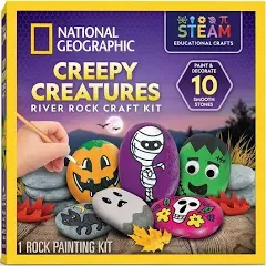 NATIONAL GEOGRAPHIC Creepy Creatures Rock Painting Kit Halloween Arts & Crafts Kit for Kids