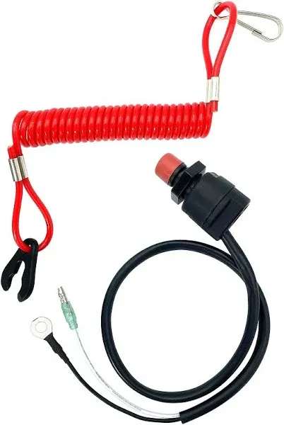 Boat Engine Emergency Stop Switch Safety Tether Lanyard Replacement for Yamaha Tohatsu Honda - Boat Kill Switch Key 6E9-82575-00-00 6E9-82575-01-00 6E9-82575-02-00 18-65450 - 55 inch Long