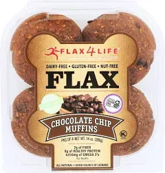 FLAX4LIFE Gluten Free Flax Muffins, Chunky Chocolate Chip, 14 Ounce (Pack of 6)