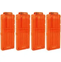 OIMIO Bullet Clips, 4 Pack 12-Darts Quick Reload Clips Magazine Clips for Nerf N-Strike Elite Blaster(Orange)