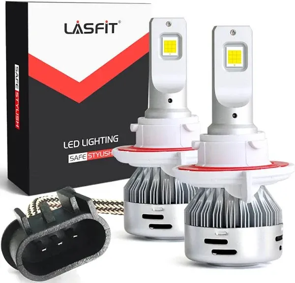 LASFIT LAplus H13 9008 LED Bulbs - 6000K White H13 Light Bulbs, 400% Brighter