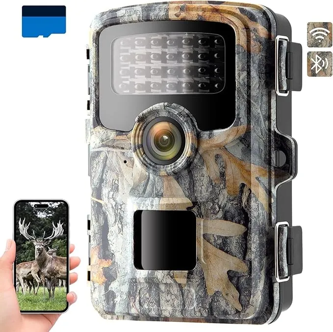 Coolifepro Trail Camera Sends Picture to Cell Phone 48MP WiFi Trail Camera Trail Cam with 28 Pcs No Glow 940nm LEDs Game Cameras with Night Vision