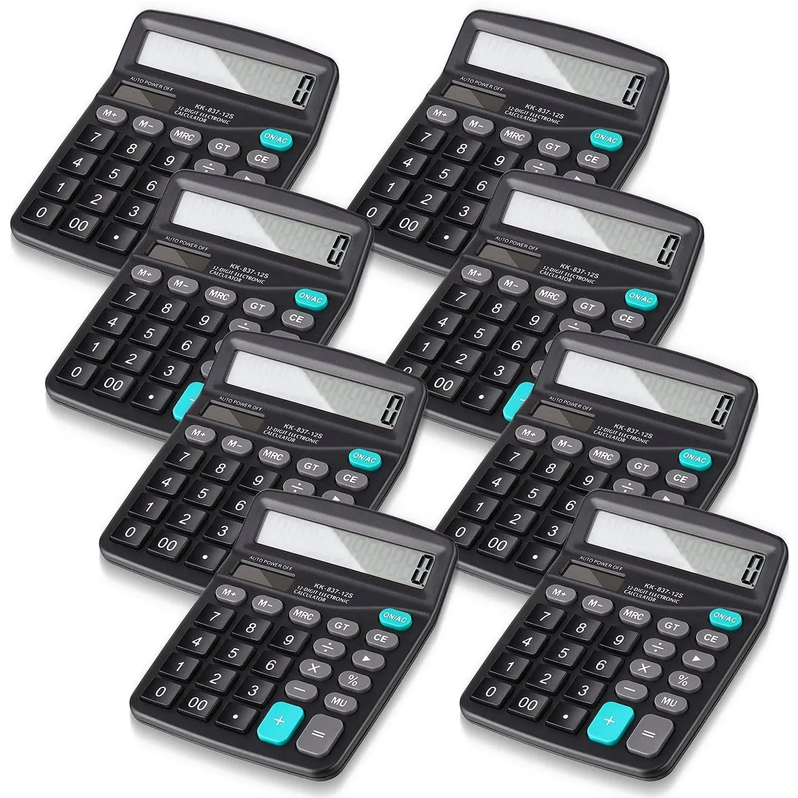 Konohan 8 Pieces 12-Digit Calculator, Solar Basic Desktop Calculator Large ...