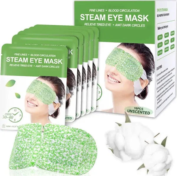 16 Packs Steam Eye Masks for Dry Eyes SPA Warm Eye Mask Relief Eye Fatigue Hot Sleep Eye Mask for Puffy Eyes Mask