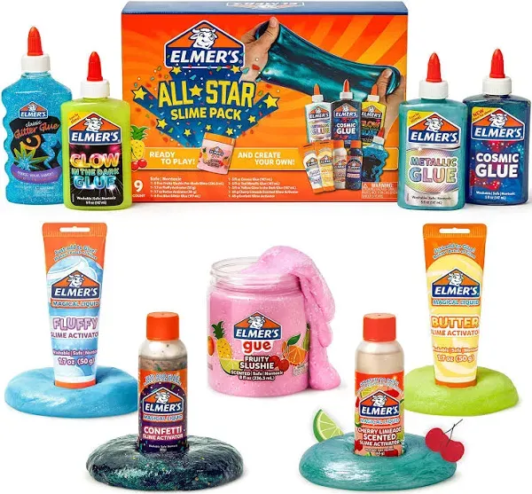 Elmer&#039;s AllStar Slime Pack Includes Liquid Glue Slime Activator &amp; Others NIB 