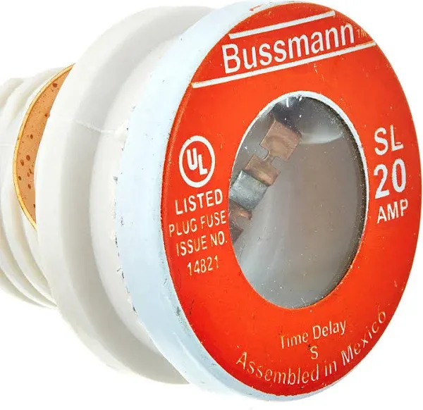 Bussman SL-20PK4 20 Amp Time Delay Plug Fuses 4 Count