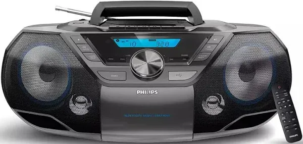 Philips Portable Cassette CD Player Boombox Bluetooth. Radio/USB / MP3/ AUX