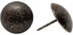 Premium Upholstery Tacks, 1-inch Diameter Nailhead Pins, 50 Dark Antique Brass