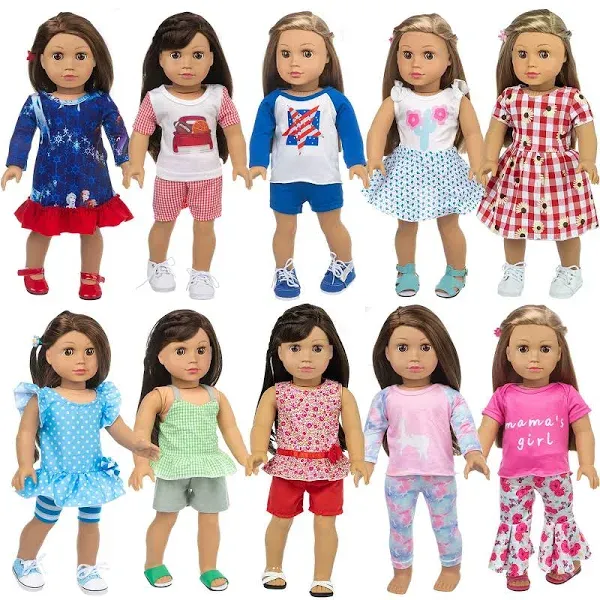 23 Pcs 18 Inch Girl Doll Clothes and Accessories for 18 Inch Doll Dress with Our