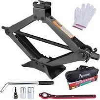 Scissor Jack Set- 2 Ton (4409 Lbs) Car Jack Kit Auto - Smart Mechanism with Hand