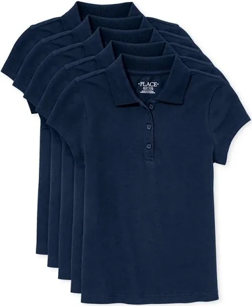 The Children's Place Girls Uniform Short Sleeve Pique Polo