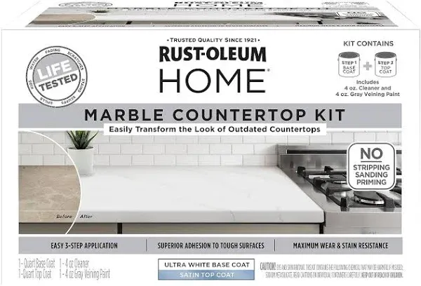 Rust- Oleum Home Satin White Marble Countertop Coating Kit