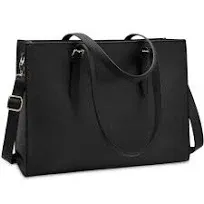 NUBILY Laptop Bag for Women Waterproof Lightweight Leather 15.6 Inch Computer Tote Bag Business Office Briefcase