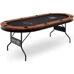 SereneLife Foldable and Portable Poker/Casino Game Table with Cushioned Rail, 10