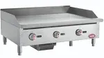 Kratos 29Y-005 36" Commercial Restaurant Gas Countertop Griddle, Manual Controls, 3 Burners, 90,000 BTU Output